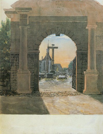 Entrada del cementerio de San Juan en Núremberg de Ludwig Emil Grimm